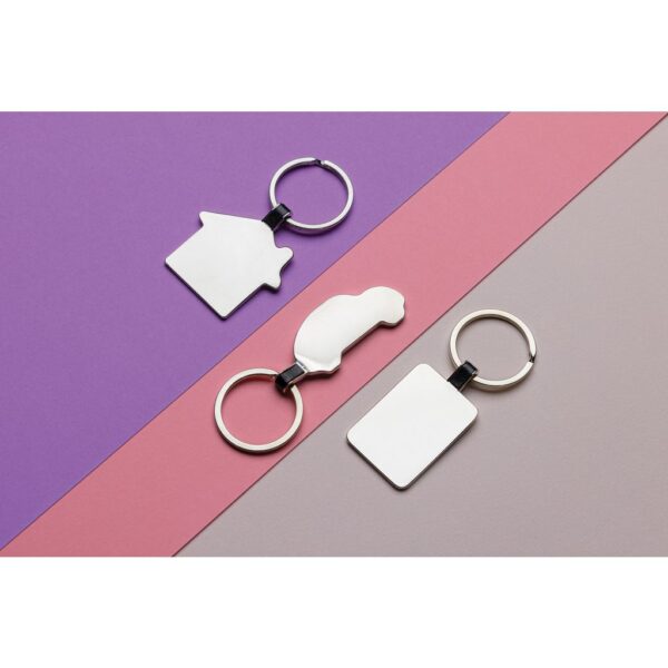 RCS recycled zinc alloy rectangle keyring P191.6302