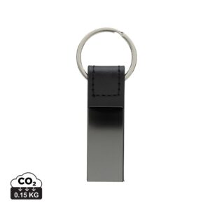 Luxury PU keychain RCS recycled zinc alloy P191.6401