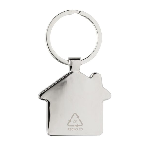 RCS recycled zinc alloy house keychain with bamboo P191.6909