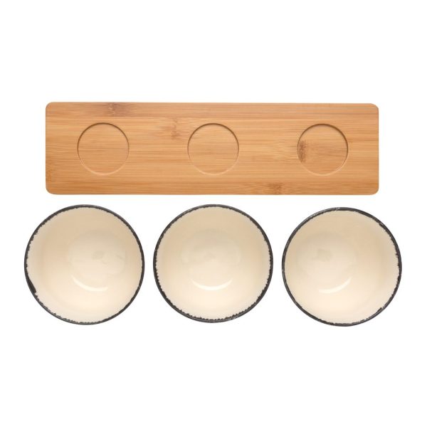 Ukiyo 3pc serving bowl set with bamboo tray P263.061