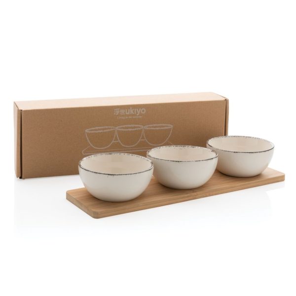 Ukiyo 3pc serving bowl set with bamboo tray P263.061