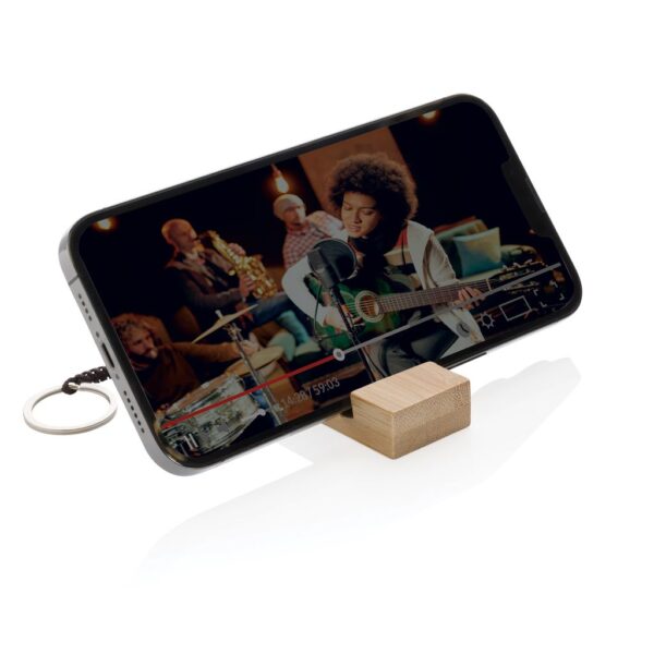 Standkey bamboo keychain phone stand P301.3809