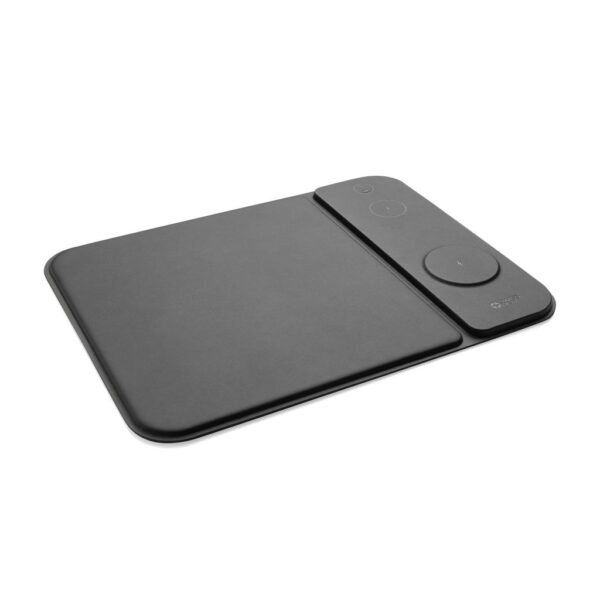 Swiss peak RCS recycled PU 15W 3 in 1 charging mousepad P309.0301