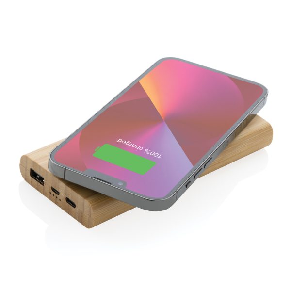 FSC®certified bamboo 8.000 mAh 5W wireless powerbank P322.359