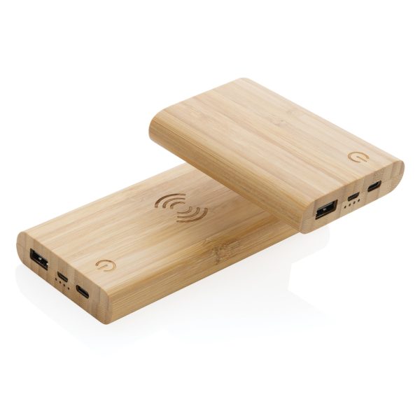 FSC®certified bamboo 8.000 mAh 5W wireless powerbank P322.359