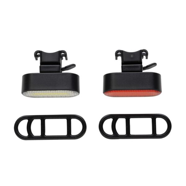 Lumino RCS recycled plastic USB re-chargeable bike light set P513.8401