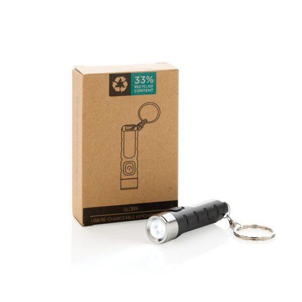 Globix RCS recycled plastic USB re-chargeable keychain torch P514.0201