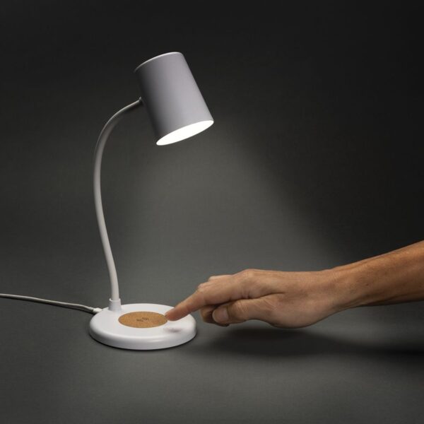 Zenara RCS recycled plastic and cork 15W wireless desk lamp P514.0303