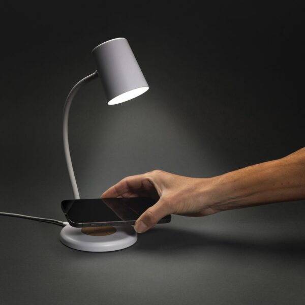 Zenara RCS recycled plastic and cork 15W wireless desk lamp P514.0303