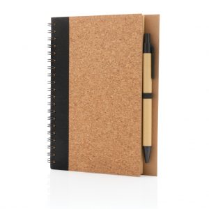 Cork spiral notebook with pen P774.271