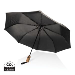 Kaycey 21" AWARE™ RPET Acacia wood mini auto open umbrella P850.7001