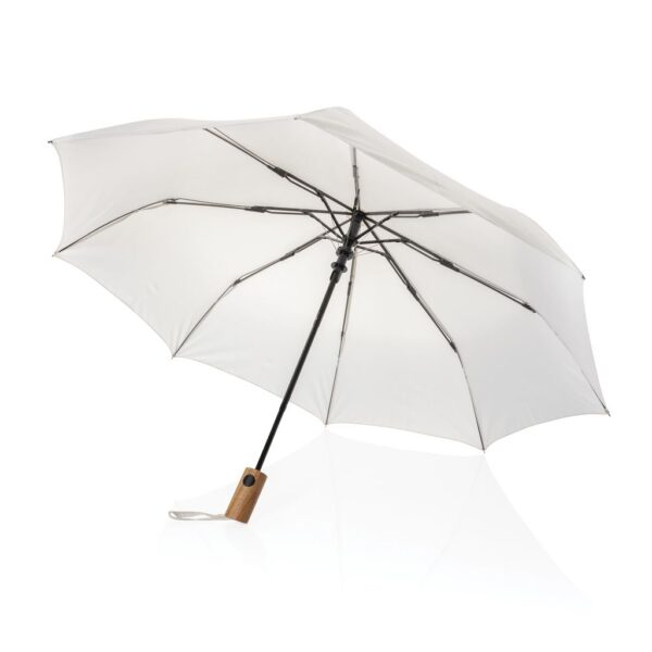 Kaycey 21" AWARE™ RPET Acacia wood mini auto open umbrella P850.7019