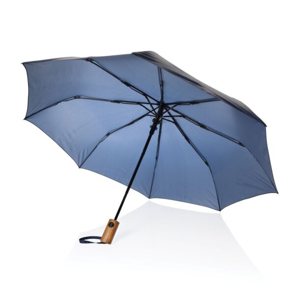 Kaycey 21" AWARE™ RPET Acacia wood mini auto open umbrella P850.7025