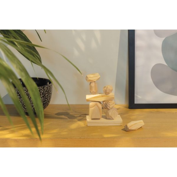 Ukiyo Crios wooden balancing rocks in pouch P940.299