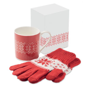 Winter gift mug and gloves set COPITO SET CX1557-05