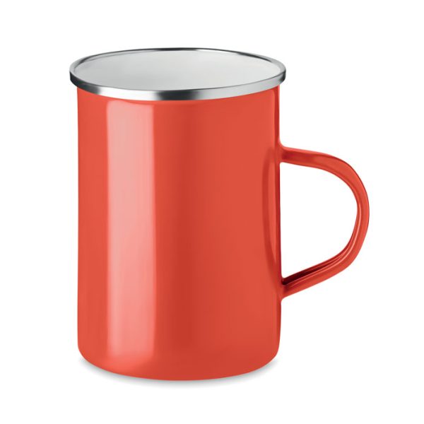 Metal mug with enamel layer SILVER MO6775-05