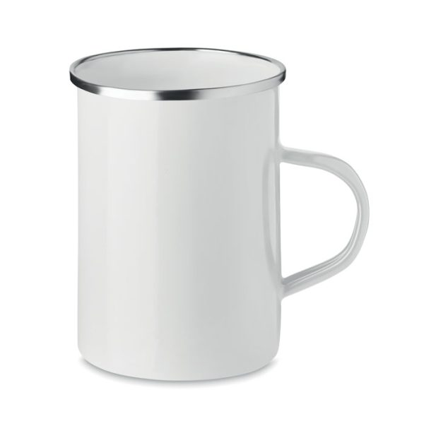 Metal mug with enamel layer SILVER MO6775-06